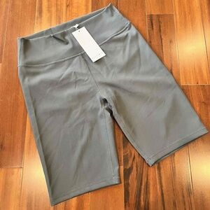 New NWT All Fenix‎ Gray Rib Shorts High-Waisted Biker Athletic Womens Size XL